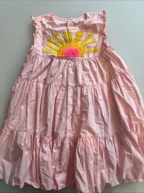 bloom Pink Tiered Sun Appliqué Dress